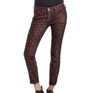 FREE PEOPLE Brown‎ Black Leopard Print Jeans 26